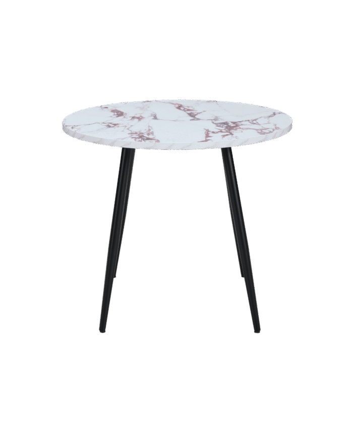 Horizon Round Dining Table Marble Effect