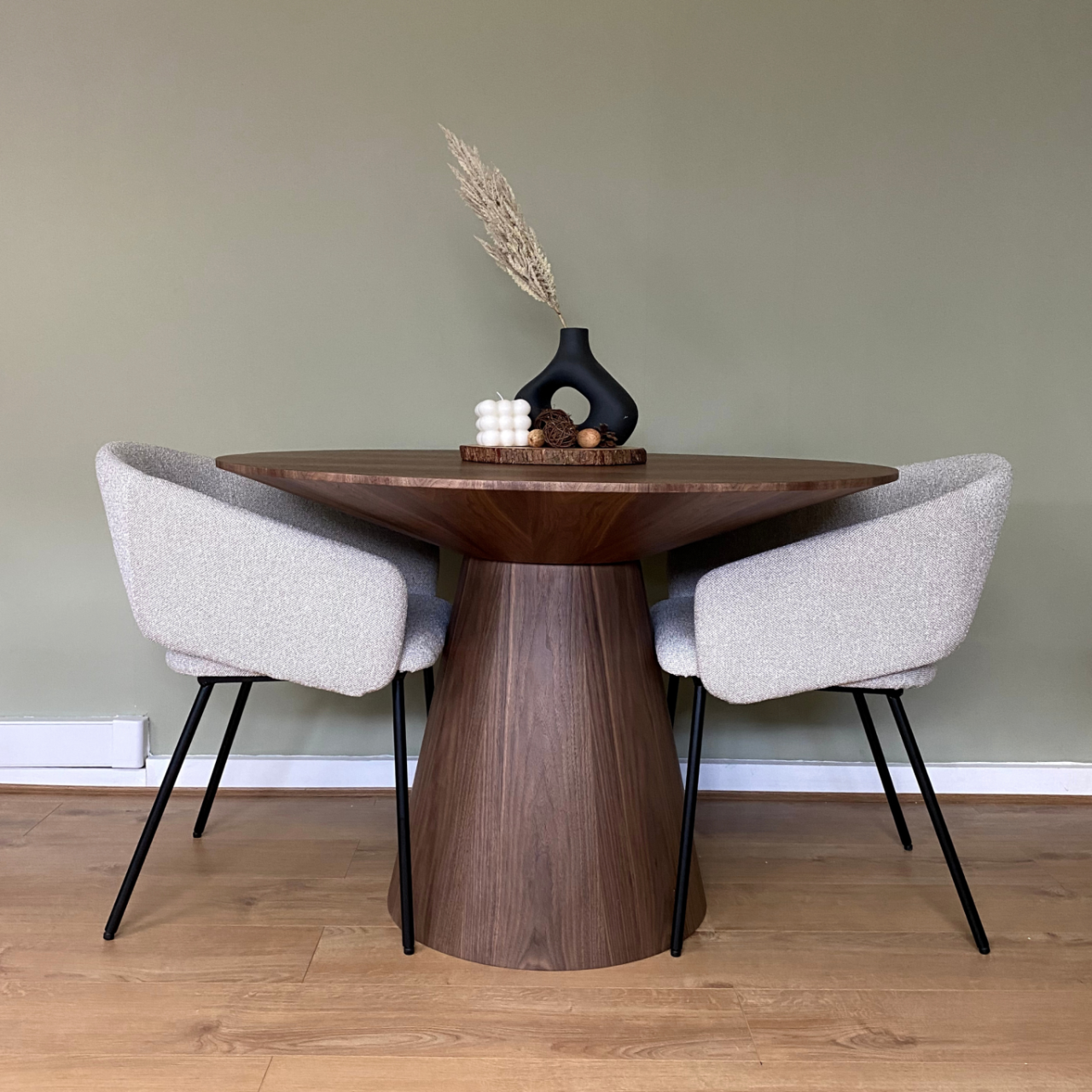 lotus-dining-table-walnut-fern-lyon-mink-chairs